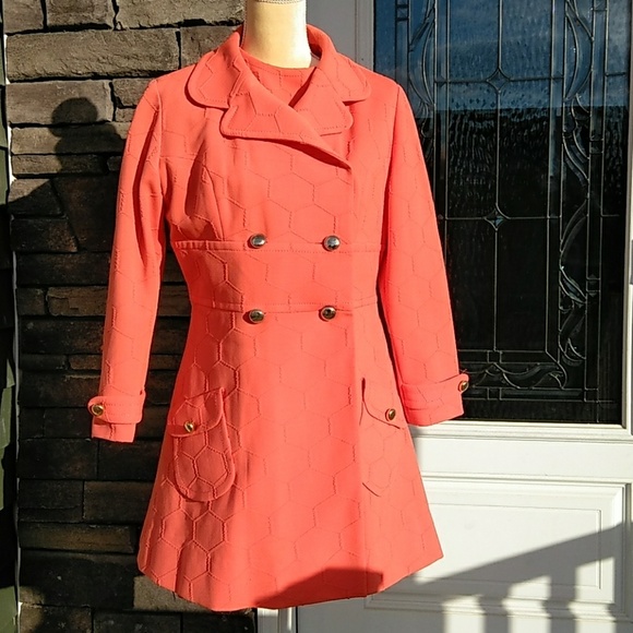 Vintage Orange Dress & Jacket 1 of 2 - Picture 1 of 8